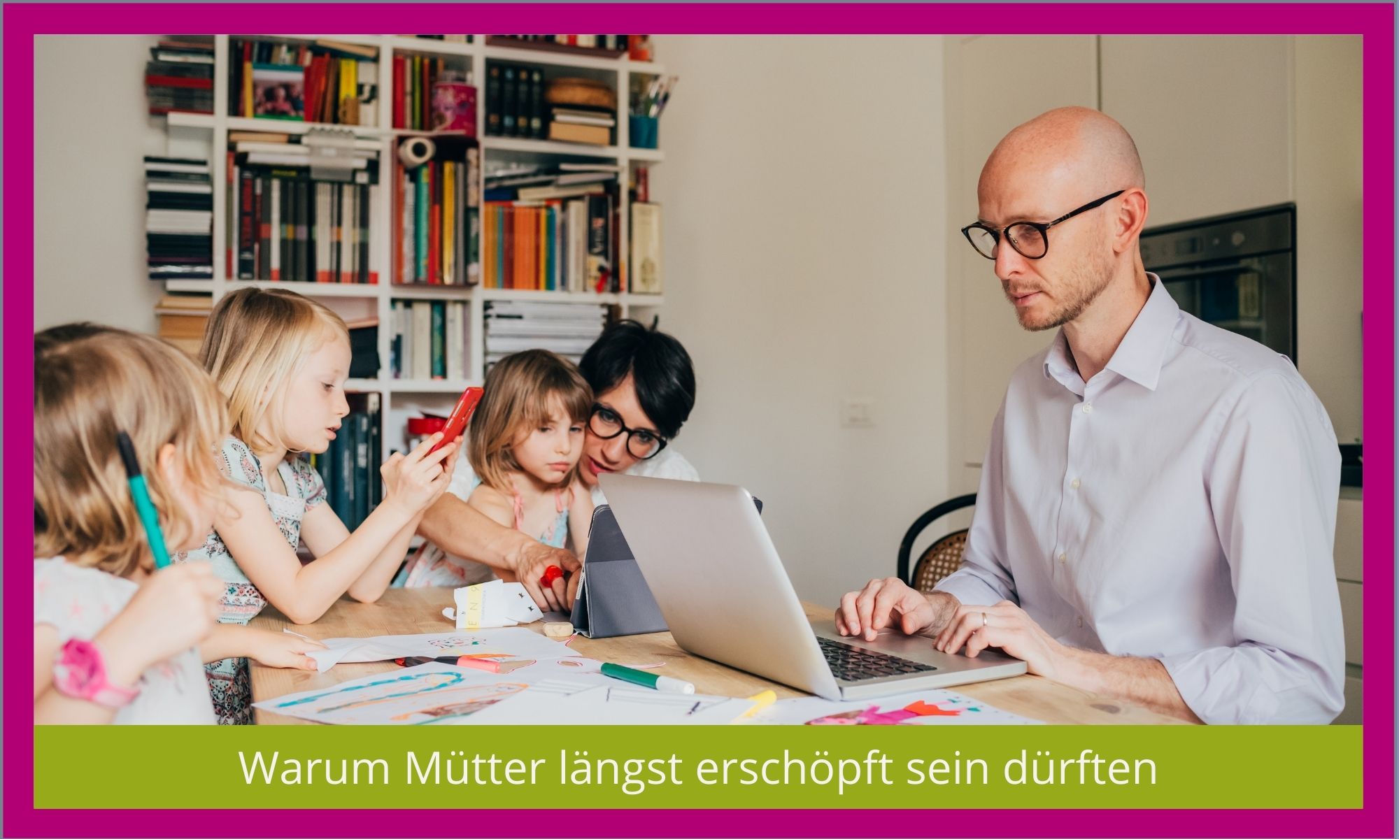 Mütter und Väter sind erschöpft vom Homeschooling und Homekitaing